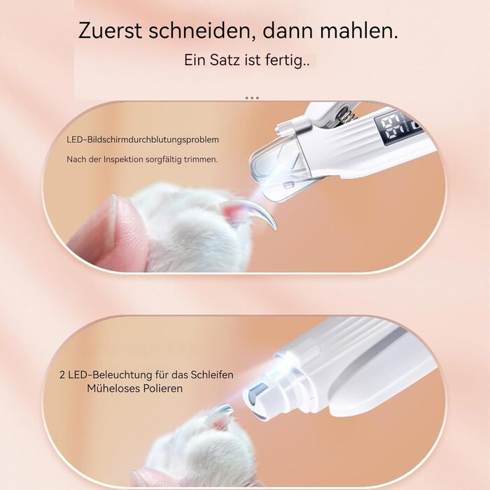 Триммер для кігтів Pettrim 2-в-1 з LED-підсвічуванням для собак та котів