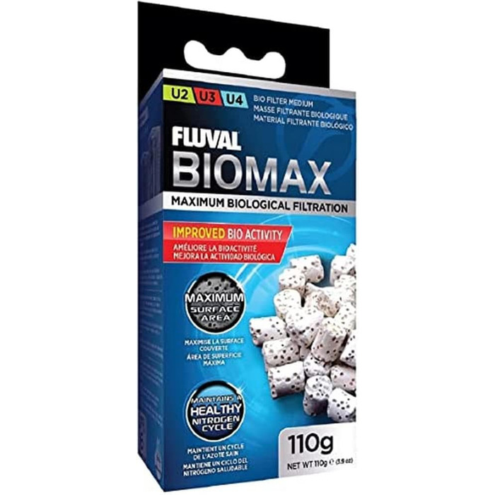 Внутрішній фільтр Fluval U2 для акваріумів 45-110 л + Biomax біокільця для корисних бактерій, сумісний з U2, U3, U4, 170 г