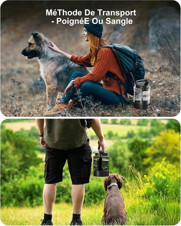 Водяна пляшка для собак Lesotc 2200 мл, велика, чорна – для подорожей та кемпінгу