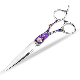 Професійна ножиця для грумінгу собак та котів, пряма, 6.8 дюймів, регульована, для грумінгу, з візерунками