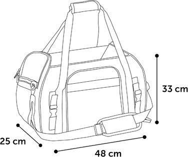 Транспортна сумка для собак та котів Flamingo Xandor Taupe, 48 x 25 x 33 см | Стильна та надійна переноска