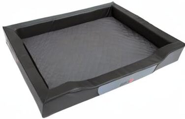 Лежак для собак Delux XXL 120x80 см, чорний, штучна шкіра та міцний кордура