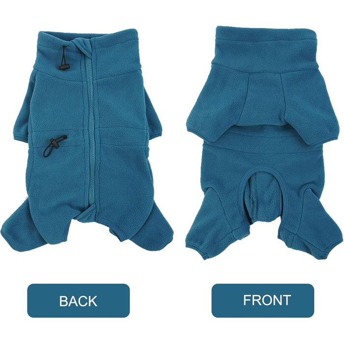 Зимовий одяг для собак: теплий флісовий пуловер для малих, середніх та великих собак. Вітростійкий одяг для тварин з блискавкою. Підійде для Чихуахуа (XXS-3XL). XL, блакитний