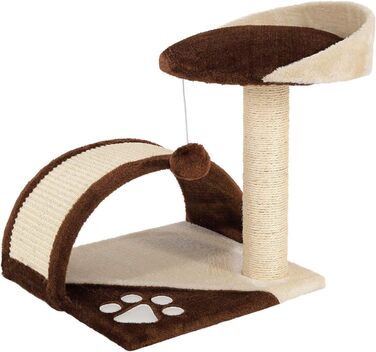 Драбина-кіготь Lionto для котів, 43 см, з іграшками, коричнево-бежева