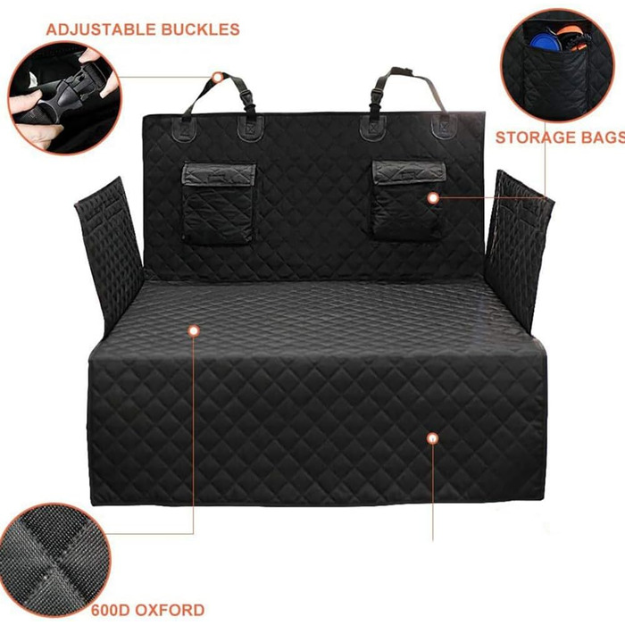 Захист для багажника автомобіля для собак Opel Grandland X 2017-2022, водовідштовхувальний, стійкий до подряпин, з захистом бокових стінок та краю вантажного люка