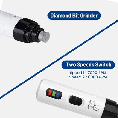 Електричний точило для собачих кігтів CMANLNYK - тихий, акумуляторний, для собак малого, середнього та великого розміру