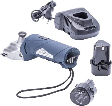 VOSS.farming profiCUT go: акумуляторна машинка для стрижки коней, 2 батареї, тиха, з лезами Aesculap, блакитна