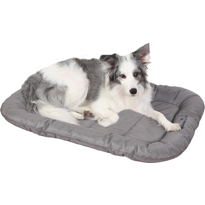 Міцний килимок для собак Khonsu з валиком для шиї, водонепроникний, для великих собак до 27 кг, сірий (35'x21'x3')
