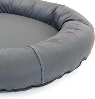 Wallace & Jones Преміум лежанка для собак Болтон, 63x50 см, штучна шкіра, для маленьких собак, темний сірий колір