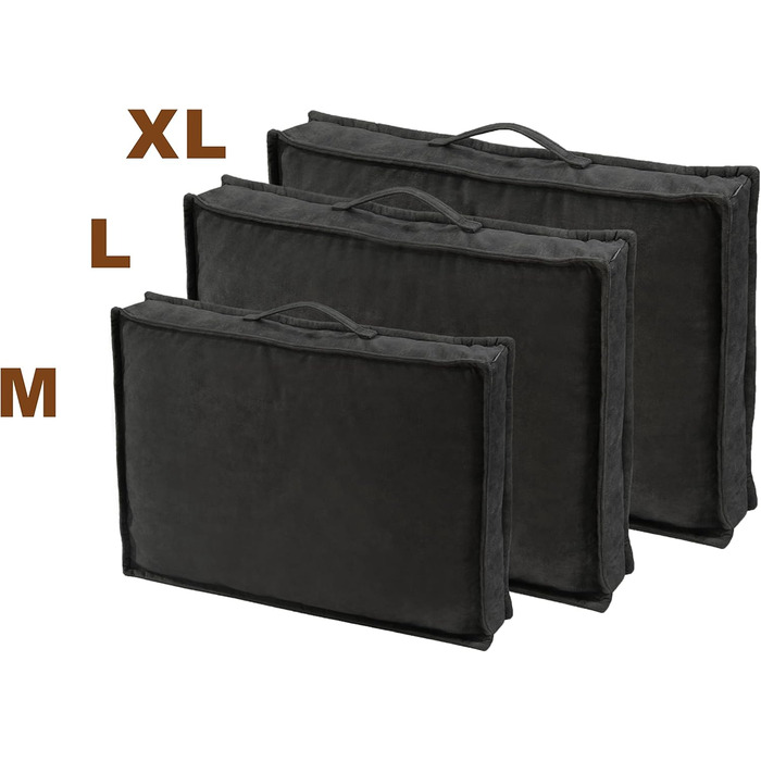 Килимок для собак Sesto Senso Premium, прямокутний, 100x70 см, Memory Foam, знімний чохол, сірий (M, Model 3 - Graphit)