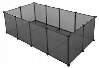 Вольєр для дрібних тварин Wide, сірий, 143 x 73 x 46 см, 20 панелей