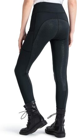 Легінси для верхової їзди NAVISKIN з силіконовим повним покриттям, чорні, з кишенею для телефону, Slim Fit