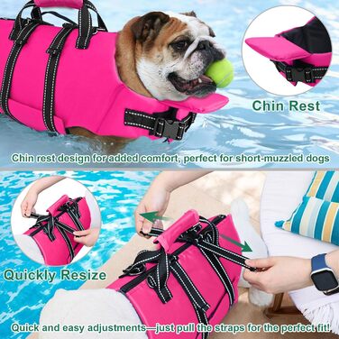 Жилет для плавання собак Fragralley, зелений (рожевий, XS)