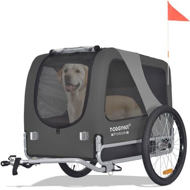 Преміум причіп для великих та середніх собак DOGGYHUT®, об'єм 270 л, сірий