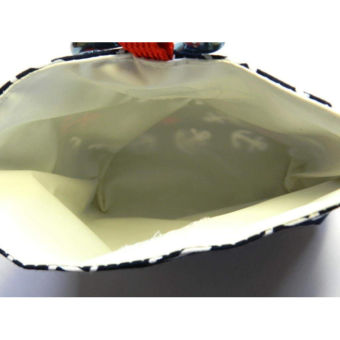 Сумка для ласощів для собак з магнітом та карабіном з тканини - червоно-білі анкери