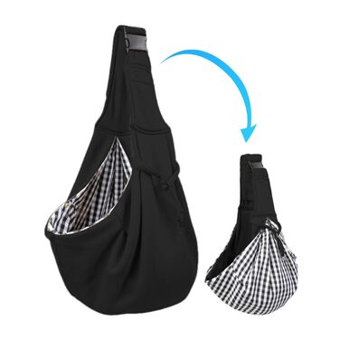 Трансформер-сумка для собак: переноска для маленьких собак, чорна, з регульованим ременем для прогулянок та подорожей