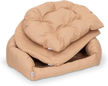 Матрац для собак BARRY & LUCY 3 в 1: вологостійкий, стьобаний, м'який, з еластичною начинкою. Розмір L, темно-червоний колір.