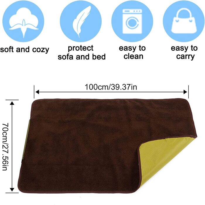 Килимок для собак Yolispa: велике ліжко-матрац для собак, водонепроникний, для дому, вулиці, кемпінгу та подорожей (зелений)