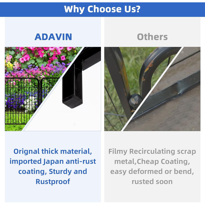 Металевий садовий забір Adavin з воротами, 61 см (В) × 3 м (Д), 4 панелі, чорний, міцний, для собак, кемпінгу, обмеження території, внутрішнє та зовнішнє використання