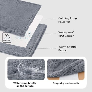 Водонепроникний коврик для собак BEDSURE - 152 x 203 см. М'який, плюшевий, легко миється. Захист для собачого ліжка. Колір: Батик-сірий.