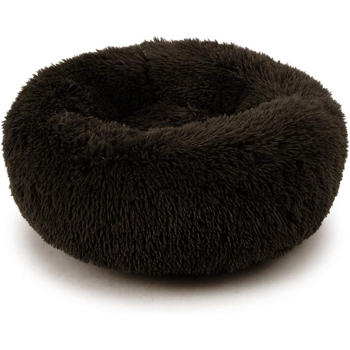 Лoir М'яке ліжко для собак великих та екстра-великих порід, 120 см, Чорний колір, Кругле м'яке ліжко-подушка, Можливість прання, Глибокий сон