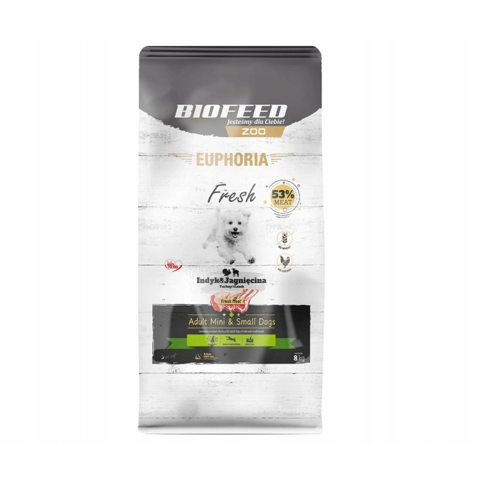 Сухий корм для собак BIOFEED Euphoria Mini & Small з індиком та ягням, 8 кг