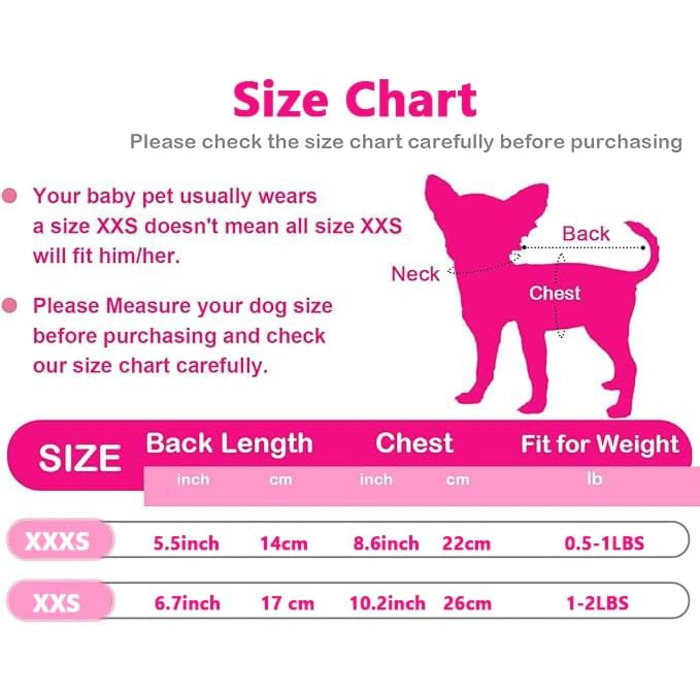 FLAdorepet Комплект одягу для собак та котів (3 шт.) для Чихуахуа, Йоркширського тер'єра, теплий фліс, для зими, для маленьких цуценят, XXS (вага 0,5–0,9 кг)