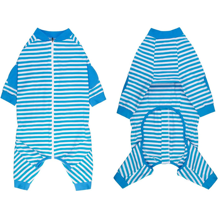 Піжама для собак, комбінезон, одяг для середніх та великих собак, дихаючий, з блискавкою, м'яка бавовна