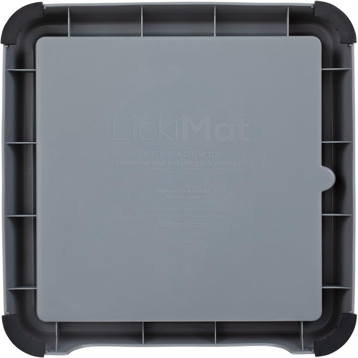 LICKIMAT Indoor Keeper - годівниця для собак, повільна годівниця, лижуча килимок-тримач для корму, ласощів, йогурту та арахісової пасти - сіра