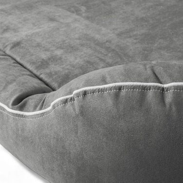 Ортопедичне ліжко для собак Tierlando® Marlon Nonplusultra з віскоеластичним матрацом, м'яким велюровим покриттям, розмір 170x110 см, сірий