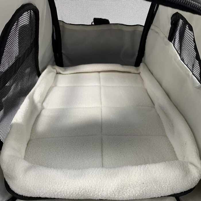 Складана переноска для собак та котів PJDDP, чорна. З плечовим ременем та м'якою підстилкою