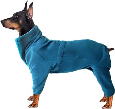 Зимовий теплий пуловер для собак з флісу з ніжками, регульований капюшон для домашніх тварин, комбінезон для кобелів/сук, підходить для коргі, цуценят, маленьких, середніх та великих собак (Колір: Зелений, Розмір XXXL)