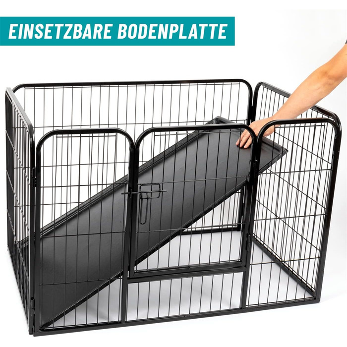 VOSS.PET Вольєр для цуценят XXL з ванною, огорожа для тварин, вольєр для дрібних тварин 108x73x70 см