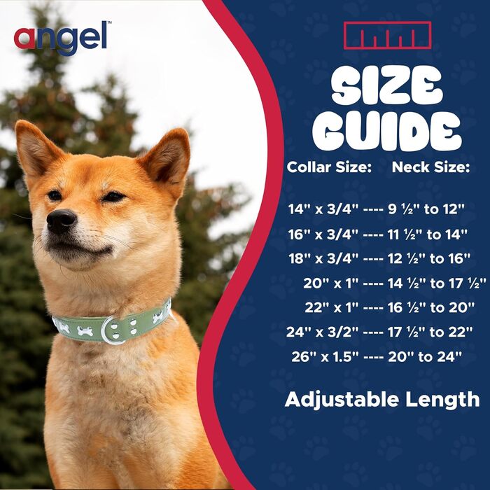 Шкіряний нашийник для собак Angel Pet Supplies, зелений, подвійний, м'яка підкладка, 40,6×3 см, для шиї 29,2–35,6 см