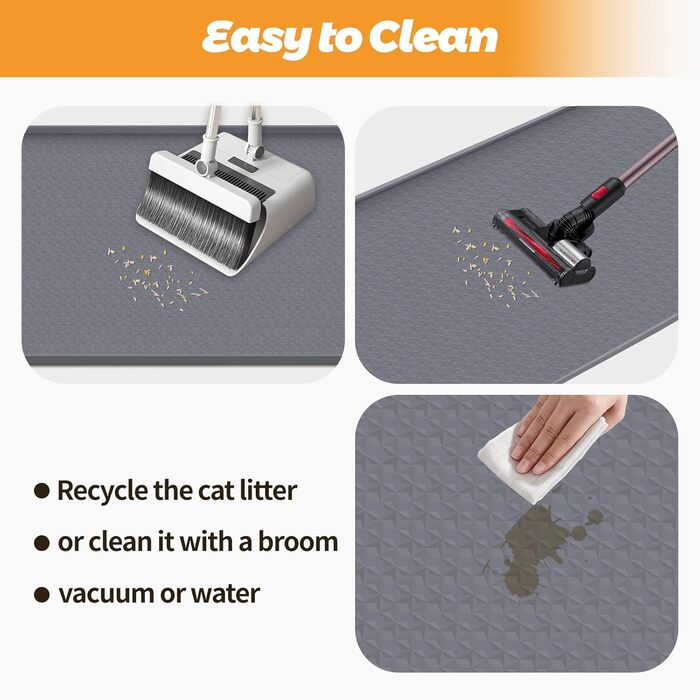 Килимок для котячого туалету Bartuke Katzenklo Matte, 130 x 65 см, силіконовий, сірий. Легко чистити, м'який для лапок котів