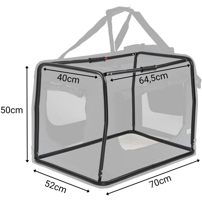 Транспортна переноска для собак та котів Lionto, складна, 70x52x50 см, чорна