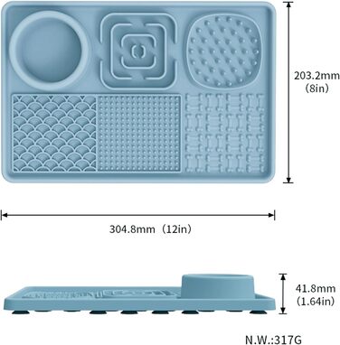 Силіконовий килимок для собак та котів Upgrade XL з великим присоском (без BPA) - рожевий/блакитний