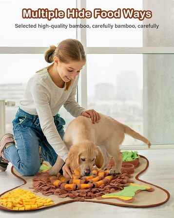 Schnüffelmatte для великих собак HOPET, інтерактивна тренувальна килимок для годування, стимуляція розуму та повільне годування, іграшка для всіх порід
