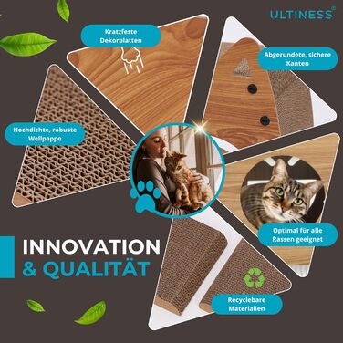 Будиночок-кіготь для котів Ultiness® з ігровим майданчиком, 44x25x38 см. Кліма-кіготь для котів, аксесуари для котів, іграшки для котів