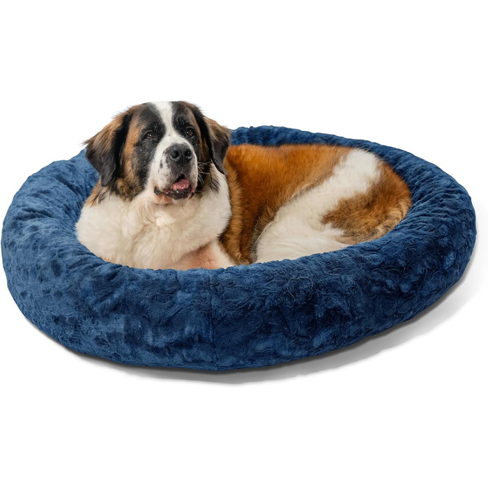 Лежак для котів і собак Best Friends by Sheri Calming Donut XL, штучне хутро, морський синій, 45x45 см