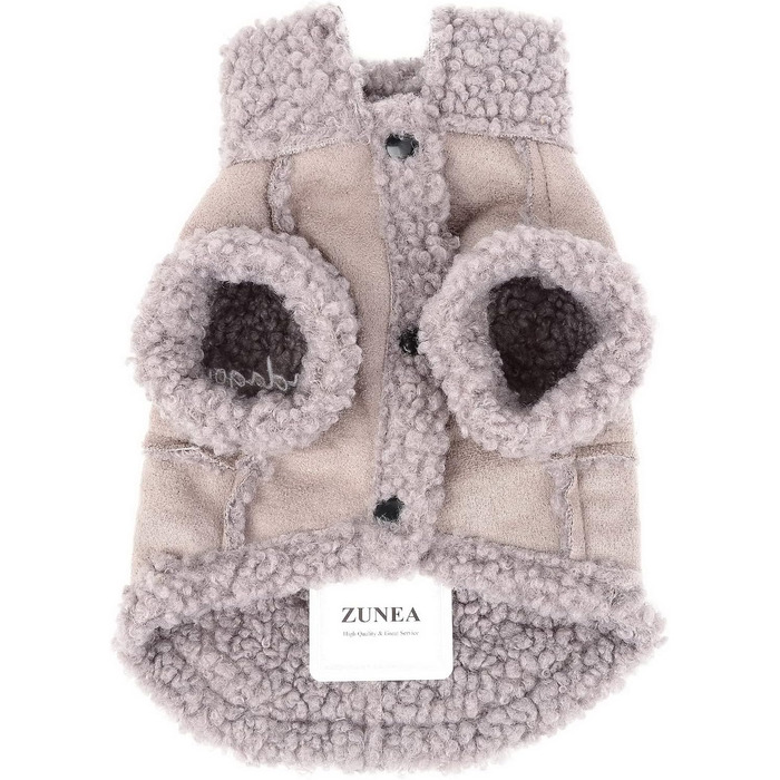 Зуена Теплий зимовий одяг для собак, флісова куртка для маленьких собак, теплий одяг для цуценят, м'який жилет для домашніх тварин з кільцем D, вітронепроникний одяг для холодної погоди для Чихуахуа, Йорка, сірий, XL