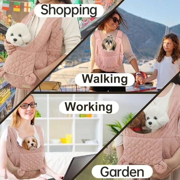 Рюкзак для собак і котів Godpqiui | Дихаючий, м'який, портативний, для малих собак, кошенят, цуценят, подорожей, кемпінгу, прогулянок, велосипеда, рожевий