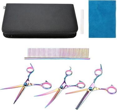 Набір професійних ножиць для грумінгу собак та котів, нержавіюча сталь, вигнуті