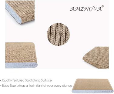 Котяче дряпальний картон AMZNOVA з котячою м'ятою, широке дряпальний борд, 43.2x30.5 см