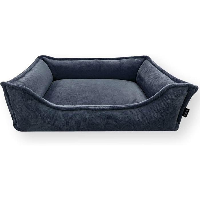Ортопедичне ліжко для собак 4L Textil IRIS Premium-LINE, корзина для собак, м'яке ліжко з піною з пам'яті ефекту (80x60 см, темно-сірий)
