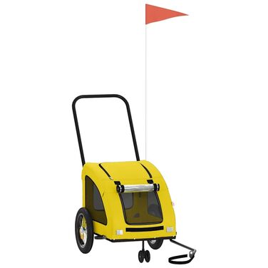 Дитяча коляска для собак та котів, велопричіп, жовта, Oxford-тканина та метал