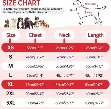 Зимова куртка для собак, тепла, водонепроникна, вітронепроникна, з флісу, для прогулянок та походів, XS, червона