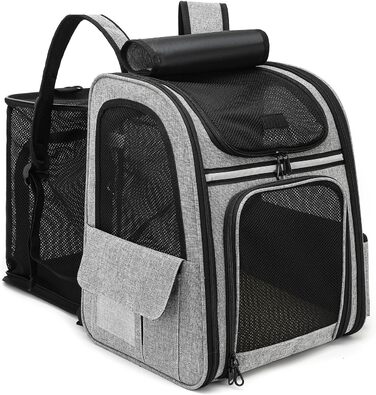 Рюкзак для кота/собаки Dogat: зручний та дихаючий рюкзак-переноска для подорожей, сірий