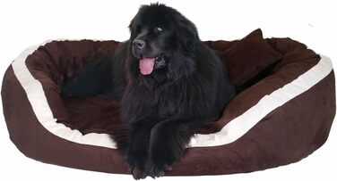 Ортопедичне ліжко для собак Tierlando® Pepper, ліжко-софа для собак, XL, велюр, сірий, 110 см, велике та м'яке