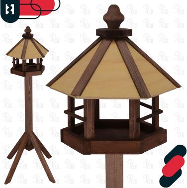 Годівниця для птахів KOTARBAU® з підставкою 310 x 1120 мм + корм 0,5 кг. Годівниця для птахів, вологостійка, для балкона, годівниця-парасолька